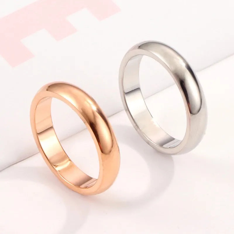 4mm Stainless Steel Plain Comfort Fit Wedding Band Ring for Women Men Size 4-12