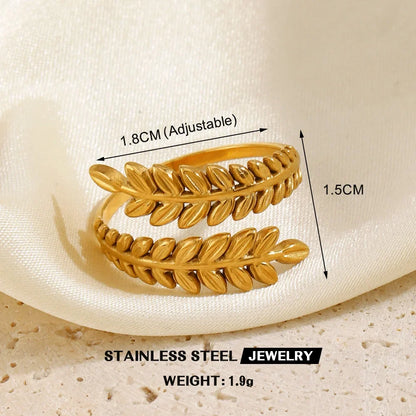 1Pc Stainless Steel Gold Color Rings For Women Waterproof Geometric Open Finger Ring Girls Fashion Daily Jewelry Accessories