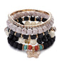 3pcs Boho Bohemian Pink Butterfly Pendant Charm Beads Bracelets Set For Women Stone Wristband Bracelet Bangles Pulseras Feminina