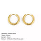 Retro Minimalism Stainless Steel Hoop Earrings for Woman Girls Gold Color Metal Circle Earring Party Gifts Simple Jewelry
