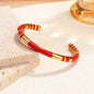 Classic stainless steel zircon enamel women's bracelet, high quality waterproof metal bracelet, wedding party jewelry