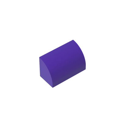 Gobricks GDS-M063 Curved Brick 1 x 2 x 1 No Studs | Compatible Building Block
