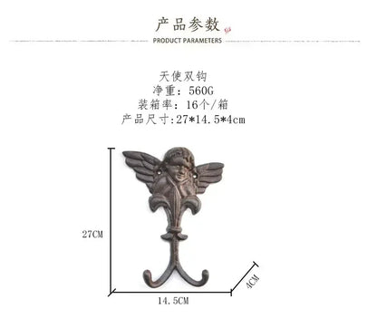 Animal Shape Ironwork Metal Hooks Clothes Hat Key Retro Style Originality Wall Hooks Villa Courtyard Wall Mounted Decorate home