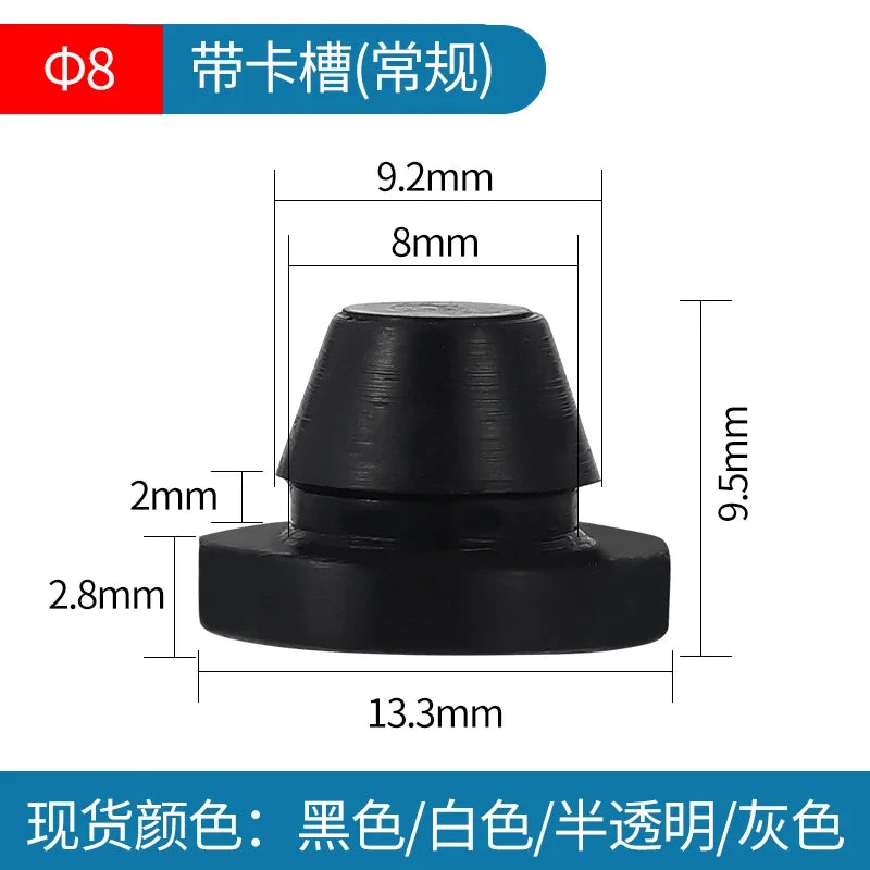 Solid Silicone Rubber Caps 2mm to 16mm T Type Plug Cover Snap-on Gasket Blanking End Caps Seal Stopper