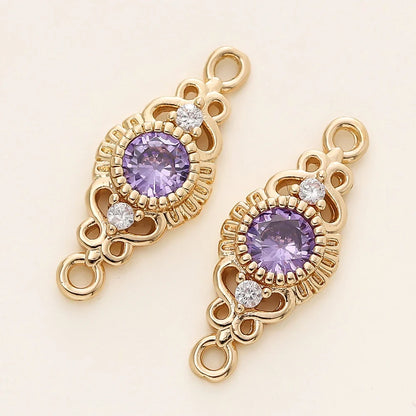 5/10Pcs/Pack 18K Gold Color Plated Metal Brass 2 Holes Oval Connector Pendants for DIY Necklace Jewelry Making Accessories