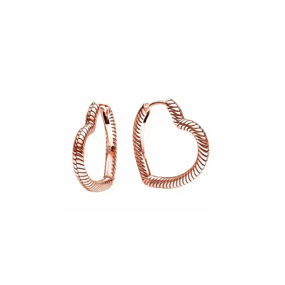 Rose Gold Color 925 Silver Sterling Flower Stud Earrings, Fit Women's Festival Christmas Charm Jewelry Gifts