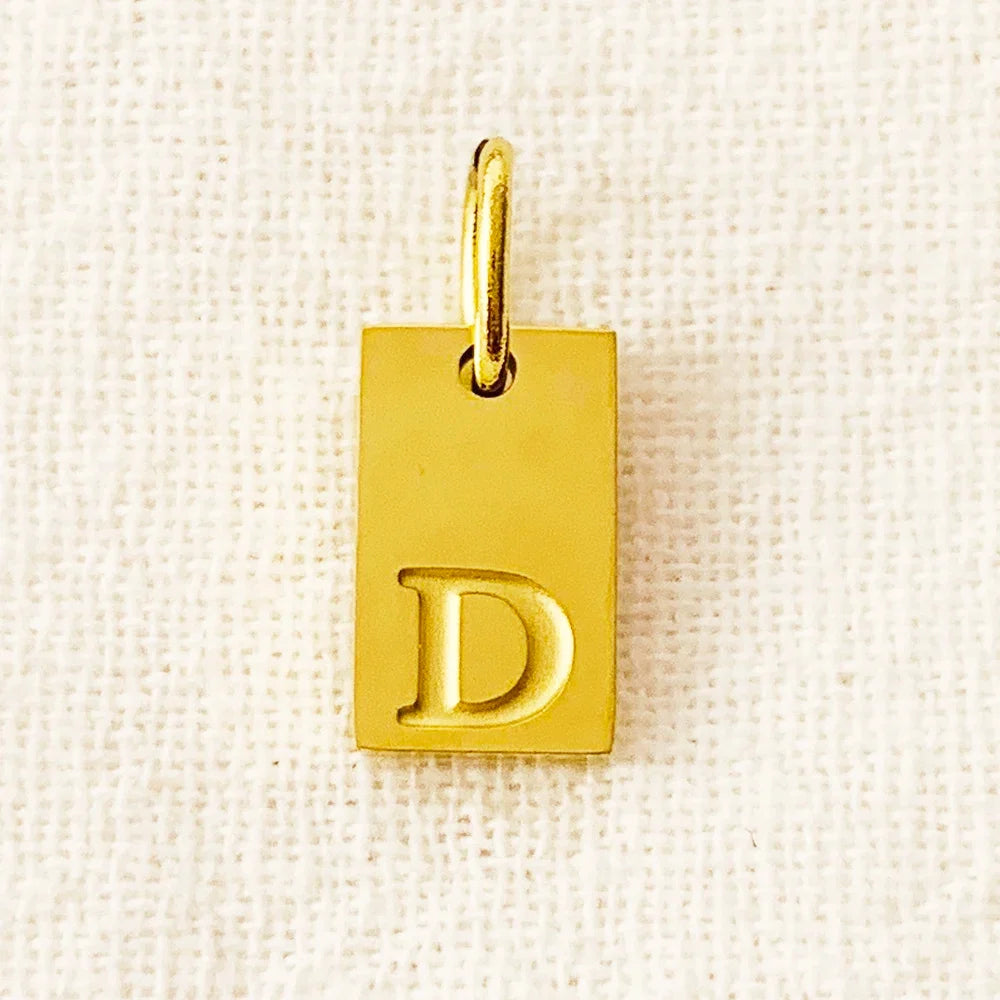 SUNIBI Alphabet Charm Pendant for Necklaces Stainless Steel Jewelry DIY Engraved Lettering Accessories Women's Fashion Jewelry