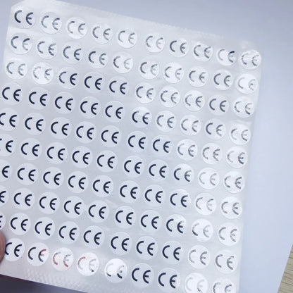 1cm Round CE Sticker | White, Silver, Holographic, Clear Base Circle Label 500pcs