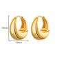 Chunky Drop Hoop Earrings for Women Stainless Steel Gold Color Piercing Earring 2024 Trend New In Trend Jewelry aretes mujer