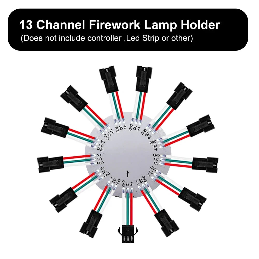 WS2812B LED Firework Light Module Panel 10/11/12/13 Channel | Individually Addressable Pixel Strip Ring