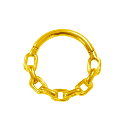 16G Vine Septum Nose Ring Piercing Hinged Clicker 316L Stainless Steel Daith Clicker Helix Cartilage Earring Chain BodyJewelry