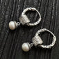 925 Sterling Silver Texture Flower Earrings For Women Gothic Trendy Simple Retro Earring Jewelry Party Accessories