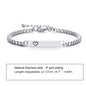 Custom Personalized Name ID Bracelet Gilrs Boy Gifts, Stainless Steel Curb Chain Link Crown Bracelet Not Allergic