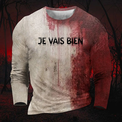 I'M Fine Bloody Shirt Problem Print Playeras Para Hombres T Shirt Women Funny Halloween Blood Clothes Hoodie