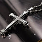 Men's Crystal Cross Pendant Necklace, Gold/Black/Blue Zirconia, Stainless Steel Jesus Cross Jewelry