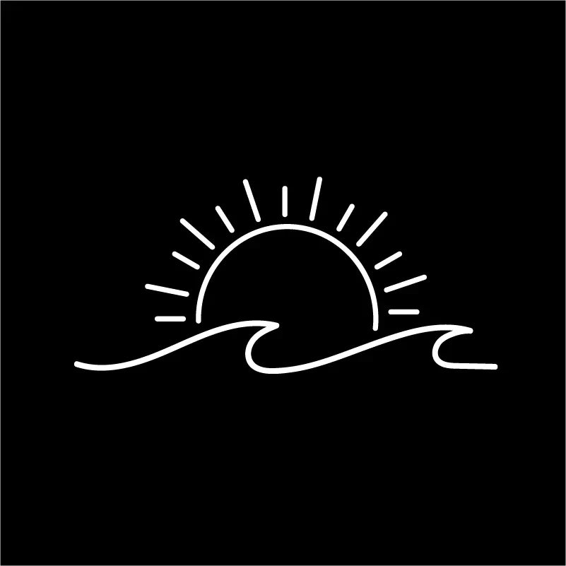 Sunset Over Ocean Scene RV Camper Decal | Beach Sunset Vinyl Sticker for Car Window Laptop Decor