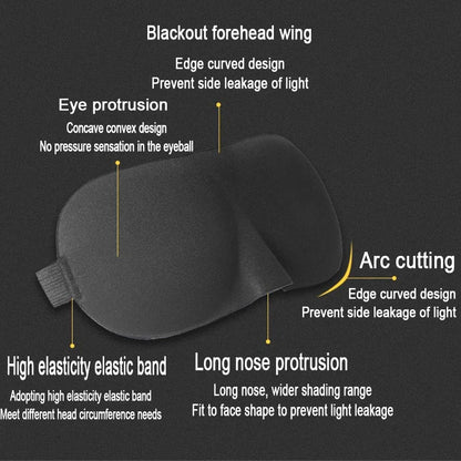 3D Sleeping Mask Eyepatch | Light Blocking Blindfold for Travel and Sleep