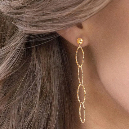 Stainless Steel Earrings Personality Irregular circle Long Fashion Simplicity High-end Sense Dangle Earrings For Women Jewelry