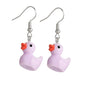 Cartoon Animal Earrings Set For Women New Y2K Girl Cute Colorful Geometric Acrylic Duck Love Drop Earrings Trendy Jewelry Gifts