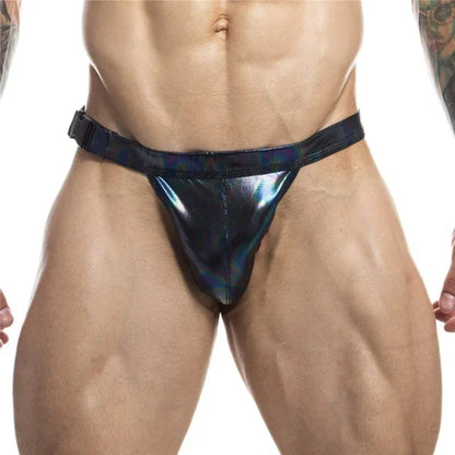 Sexy Briefs Men's Faux Leather  Male Bikini Gay Men Underwear Brief Gay Sissy Bulge Pouch Panties PU Patent Leather Underpants
