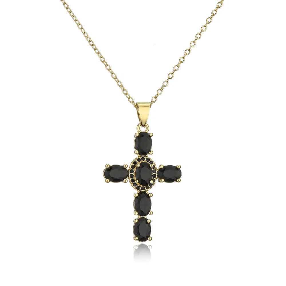 NEWBUY Classic Design Cross Pendant Necklace For Women 2026 Hot Sale Luxury AAA Cubic Zirconia Crystal Christian Jewelry Gift