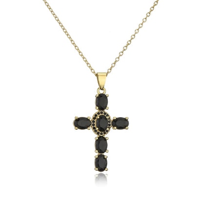 NEWBUY Classic Design Cross Pendant Necklace For Women 2026 Hot Sale Luxury AAA Cubic Zirconia Crystal Christian Jewelry Gift