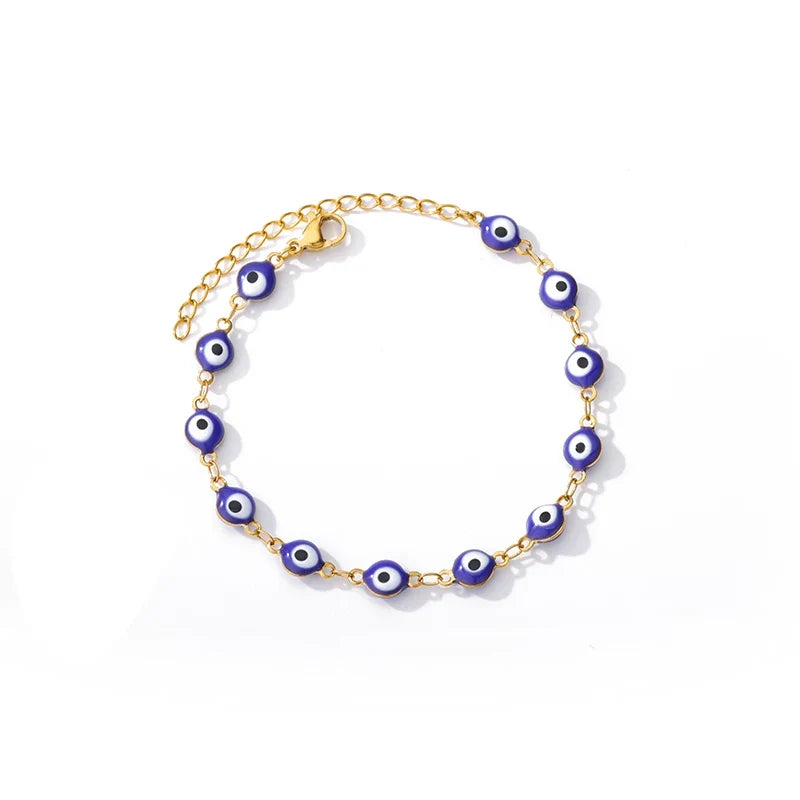 Hand Evil Eye Bracelet For Women Stainless Steel Zircon Bangle Sets Turkish Luxury Party Jewelry pulseras bijoux femme