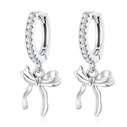 2026 New 925 Silver Elephant Cherry Blossom Butterfly Heart Earrings, a delicate choice for women's fashion jewelry