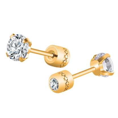 Stainless Steel Crystal Zircon Ear Studs | Hypoallergenic Tragus Cartilage Piercing Jewelry