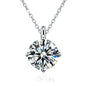 NeeTim 1CT 2CT Real Moissanite Pendant Necklace For Women Top Quality 925 Sterling Silver Wedding Party Bridal Luxury Jewelry