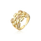 NEWBUY Trendy Gold Color Copper Geometric Jewelry Luxury AAA Cubic Zirconia Wedding Ring For Elegant Women Engagement Gift