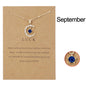 Fashion Moon Star Necklaces For Women 12 Months Crystal Birthstone Pendant Chain Men Trendy Birthday Party Jewelry Gift