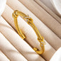 1pcs Stainless Steel 8-shaped Cross Diamond Bracelet Trendy Fashion Versatile Steel Rope Open Bracelet Party Jewelry Gifts