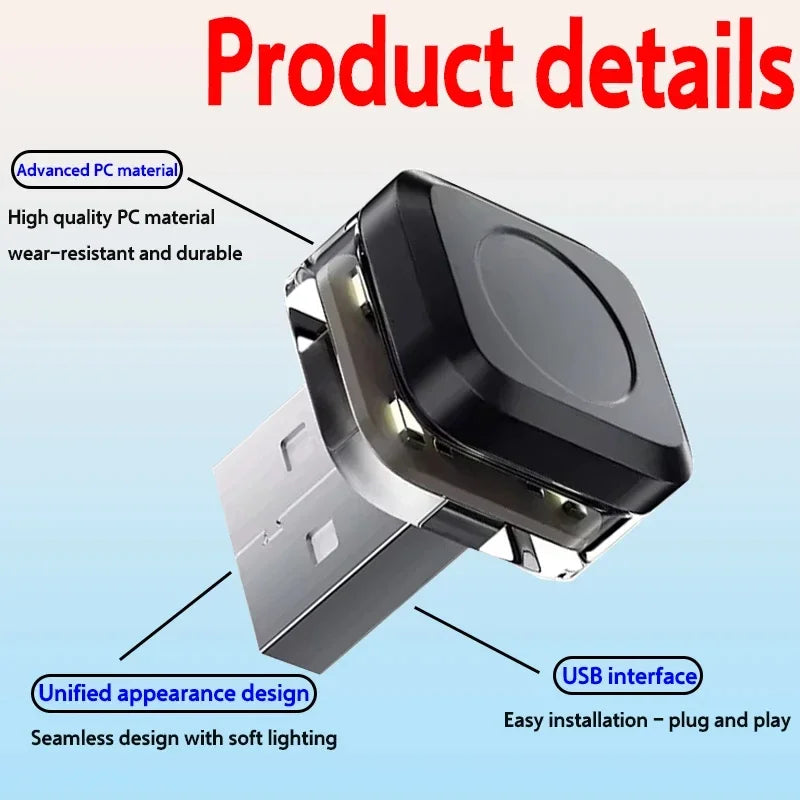 Mini Car USB LED Light | Portable Plug Play Ambient Mood Lamp for Auto Interior