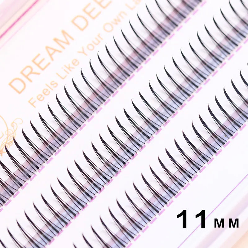 Brown Lashes A Type False Eyelashes 8-12mm | Natural Fairy Lash Clusters for Korean Makeup