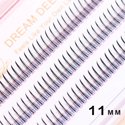 Brown Lashes A Type False Eyelashes 8-12mm | Natural Fairy Lash Clusters for Korean Makeup