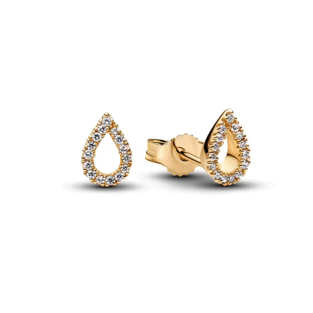 European New Cross Sunflower Gold Color Stud Earrings, Fit Women's Festival Exquisite Charm Jewelry Gifts  925 Silver