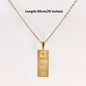 Waterproof 18K Gold Plated Bar Charm Pendant Stainless Steel Us Dollar Custom Pendant