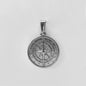18K Gold Plated Stainless Steel Compass Pendant Necklace - Round Coin Design for Men & Women, Waterproof Unisex Jewelry Gift