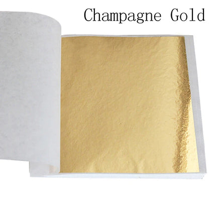 100 Sheets 24K Gold Foil Leaf for Gilding, Food Decor, and Craft | DIY Scrapbooking Supplies