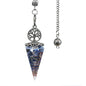 20x52mm Natural Stone Pendulum Necklaces Tree of Life Hexagonal Cone Crushed Stone Amethysts Chakra Pendant Jewelry Accessories