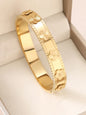 1pc 18K Gold Plated Stainless Steel Stackable Bracelet With Chain And Clover Design, Fashion Style For Women, Suitable For Casua