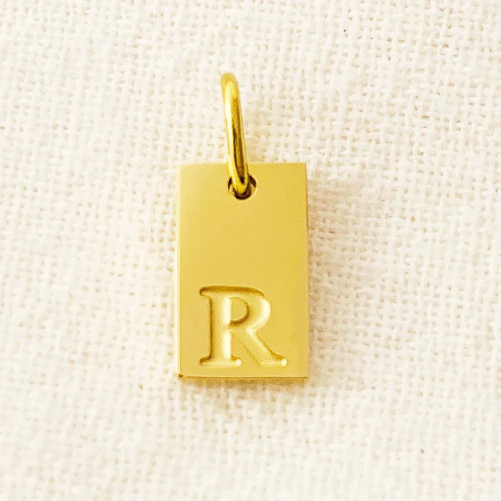SUNIBI Alphabet Charm Pendant for Necklaces Stainless Steel Jewelry DIY Engraved Lettering Accessories Women's Fashion Jewelry