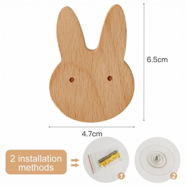 Wooden Animal Hook | Cute Wall Mounted Coat and Key Holder