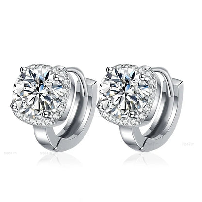 NeeTim 0.5ct 1ct Rainbow Color Moissanite Studs Earrings for Women S925 Silver Black Blue Pink Lab Diamond Wedding Stud Earring