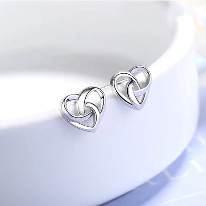 925 Sterling Silver Love Heart Stud Earrings | Classic Fine Jewelry for Women