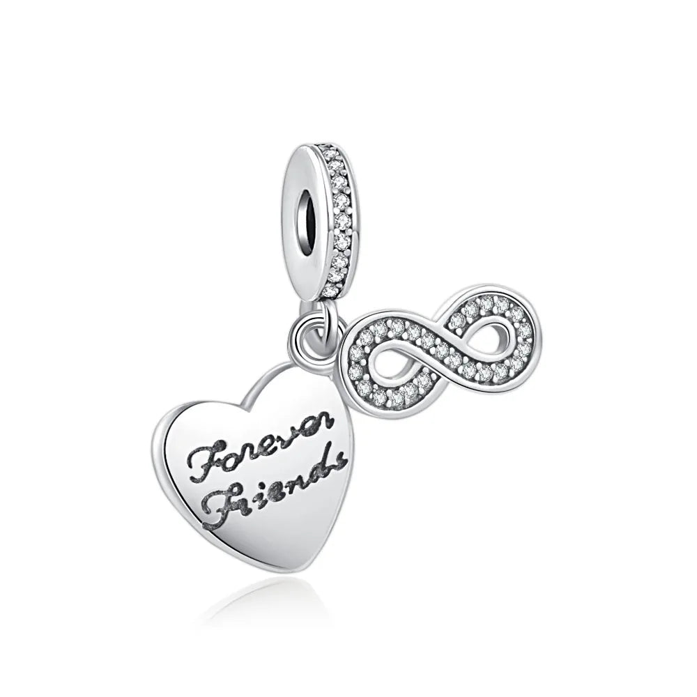 2026 New S925 Silver Robot Cross Digital Pendant, Suitable for Original Bracelets, DIY Accessories, Women's Charm Jewelry Gifts