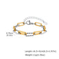 Two Tone Twist Link Paperclip Bracelet for Women, Chunky Stainless Steel Bracelet Adjustable Link, 18k Gold Plated Jewelry
