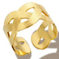 Wholesale High End Waterproof Three-dimensional M Letter Hollow Stainless Steel Finger Ring Trendy for Women Personalize Jewelry