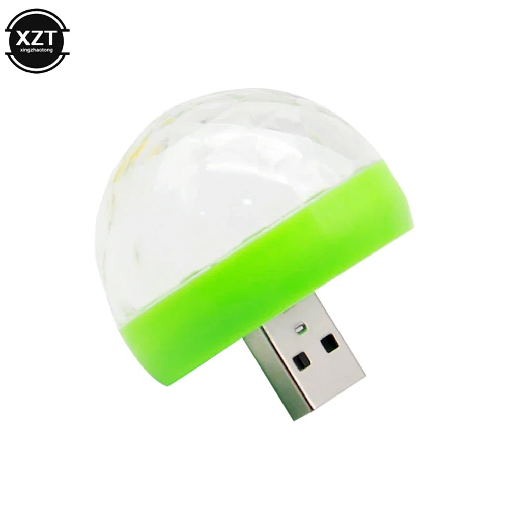 Mini USB RGB Car Atmosphere Light | Music Sync DJ Disco Lamp for Car Home Party